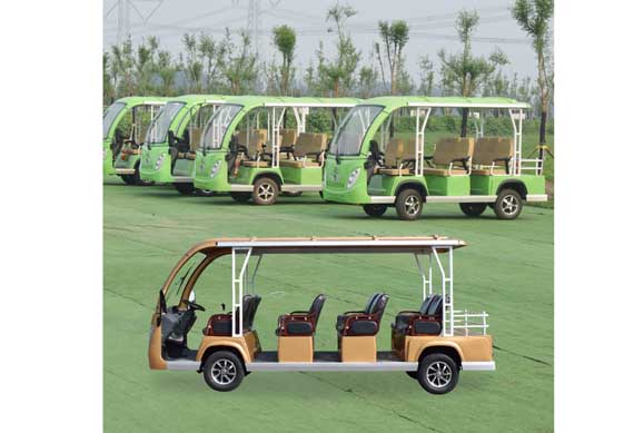 Electric sightseeing cars shuttle bus with power steering come from the factory, aluminum material does not rust