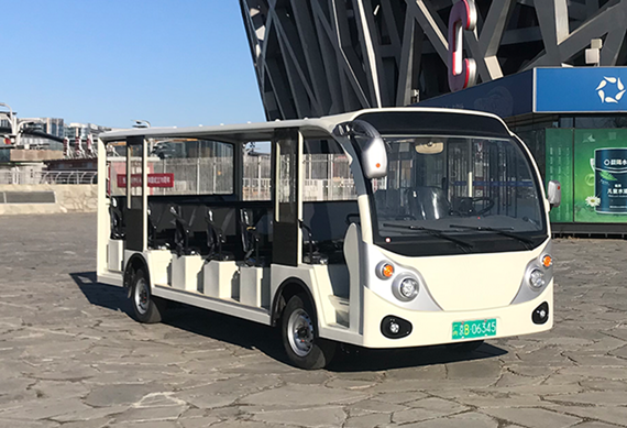 23 Seater Red Electric Mover Bus Sightseeing With 6V230AH Battery