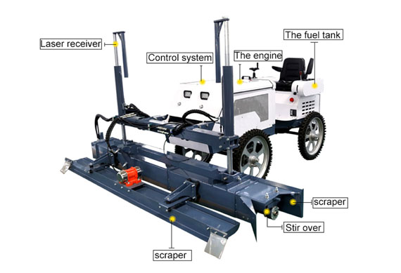 concrete screed laser machine self leveling screed machine with 4 wheels in dubai