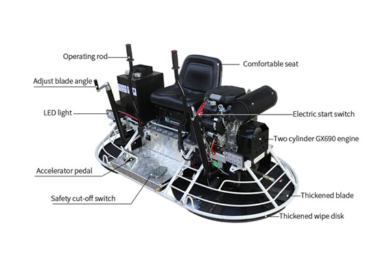 gasoline concrete driving type power trowel machine gx690