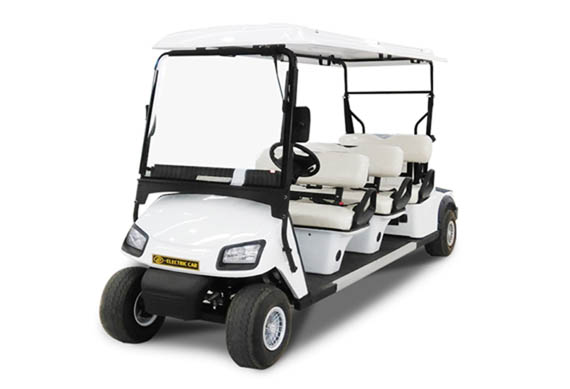 Electric golf cart used in hotel garden villa area tourist attraction farm with cargo box