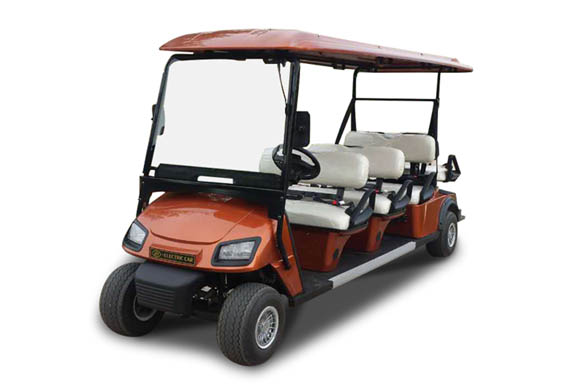 Electric golf cart used in hotel garden villa area tourist attraction farm with cargo box