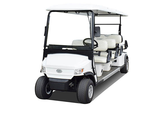 Electric golf cart used in hotel garden villa area tourist attraction farm with cargo box