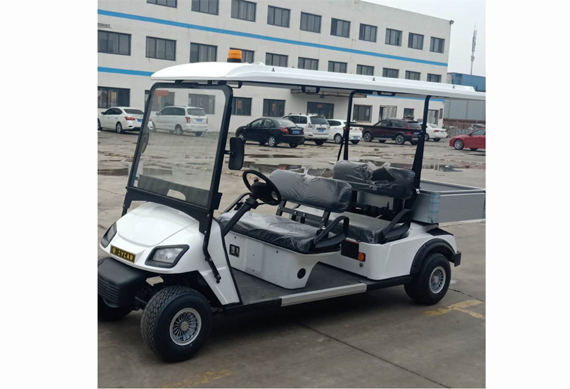 Latest 4 seat cheap electric golf cart with rear rack used in airport