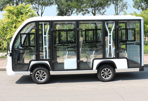 11 seat electric sightseeing mini bus with both side windows