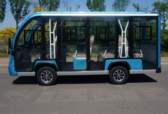 11 seat electric sightseeing mini bus with both side windows