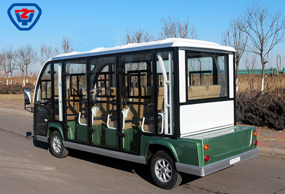 11 Seats off Road Battery Powered Classic Shuttle Enclosed Electric Sightseeing Car with heater and air conditioning