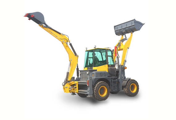 Multi-purpose 4 wheel drive mini wheel excavator backhole loader forklift