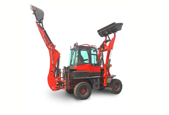 Multi-purpose 4 wheel drive mini wheel excavator backhole loader forklift