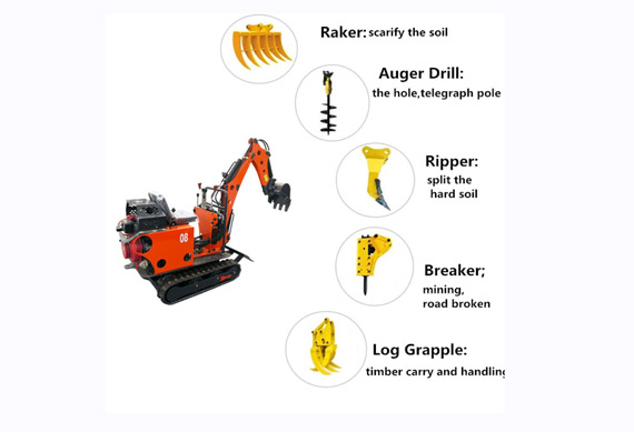 0.8-3.5t crawler digger machine mini excavator for garden trench tree digger foundation