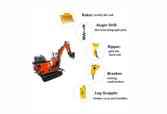 0.8t-3.5t excavator drilling grab hammer quick hitch crawler riper rake bucket attachment for excavator