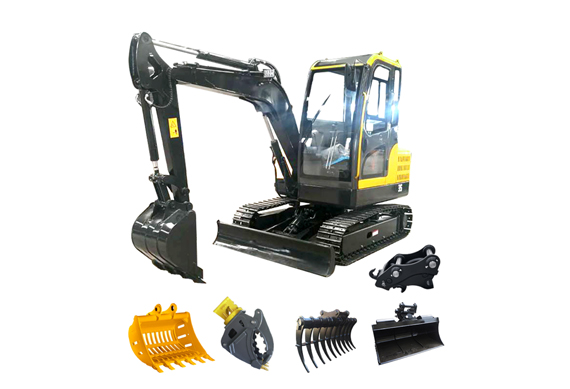 Chinese cheap price 3.5 ton small excavator with quality engine rubber track