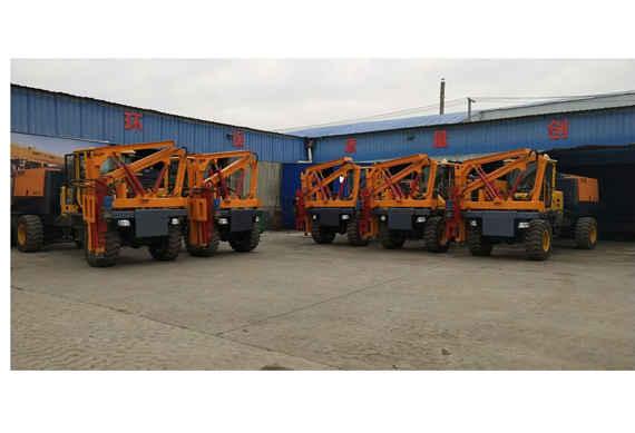 hydraulic six wheel ramming piling and pile driver guardrail fixing machine ramming piling machine