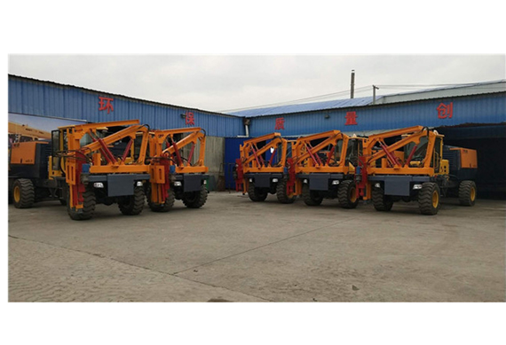 six wheels hydraulic guardrail truck mounted pile driver for road fence installation