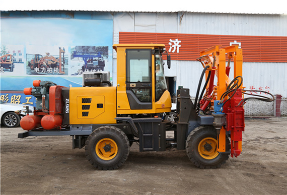 Hydraulic jack hammer sunward static pile driver for road guardrail installation