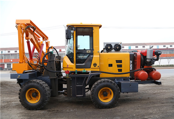 Hydraulic road construction equipment piling drilling machine for road safety guard construction