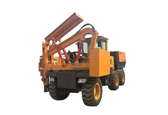 small loader hydraulic pile driving machine for safety guard construction
