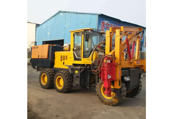 small loader hydraulic pile driving machine for safety guard construction