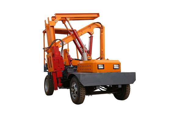 road construction equipment pile driver machine for guardrail installation