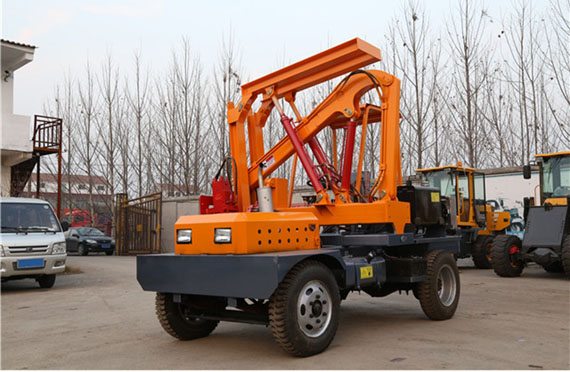 road construction equipment pile driver machine for guardrail installation