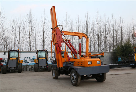 hydraulic vibratory monkey pile driver tractor mounted piling rig machine for fence foundation