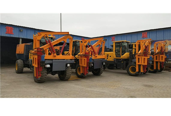 hydraulic vibratory monkey pile driver tractor mounted piling rig machine for fence foundation