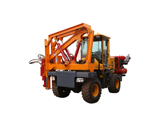 China wheeled ground screw machine pile driver for fence foundation for sale price