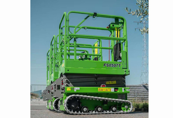 CE ISO approved new design 6m 8m 10m 350kg battery powered automatic control tracked crawler scissor lift platform with low cost