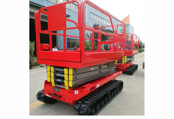 Mobile tracked crawler scissor lift man lift aerial working platform