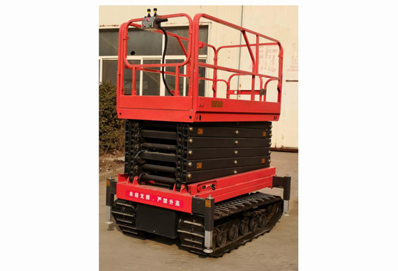10m 450kg hydraulic crawler scissor lifts/outdoor rough terrain self-propelled scissor lift
