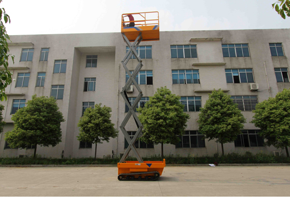 All terrain Mobile mini electric drive self leveling crawler tracked scissor lift man lift platform for sale