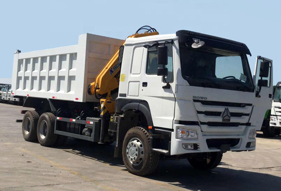 Sinotruk Howo Truck Mounted Crane Dump Truck With Dump Crane