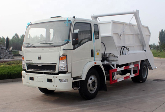 Sinotruk roll on roll off container swing arm garbage truck with cheap price