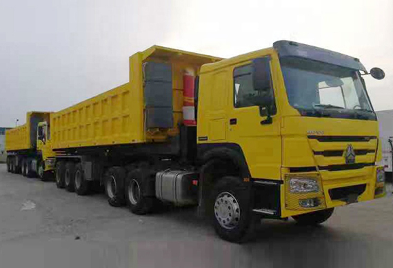 Sinotruk Howo 40ft flatbed 3axle 50ton 60ton dump truck semi trailer truck