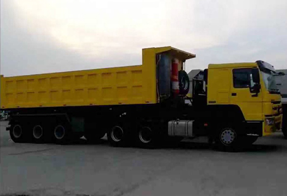 Sinotruk Howo 40ft flatbed 3axle 50ton 60ton dump truck semi trailer truck