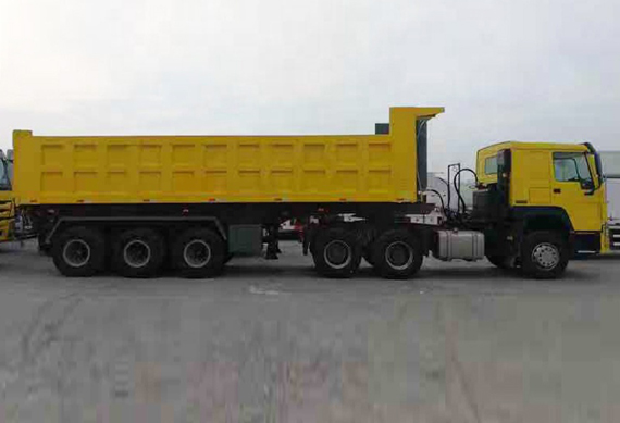 Sinotruk Howo 40ft flatbed 3axle 50ton 60ton dump truck semi trailer truck