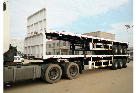China Factory flat bed dump semi trailer truck for farm tractor trailer