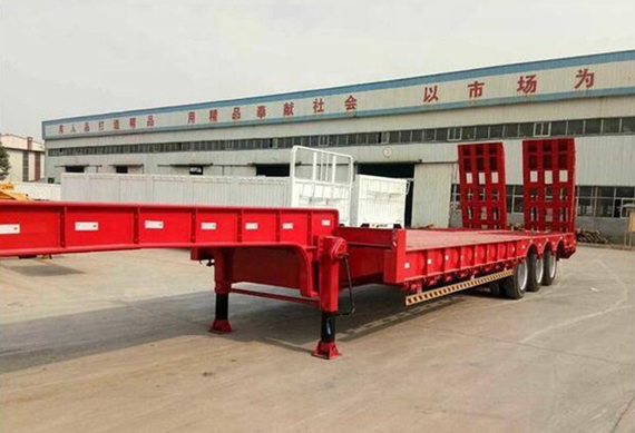 China 60ton 70 ton Low Flatbed Semi Trailer Low Bed Truck Trailer Trucks And Trailers