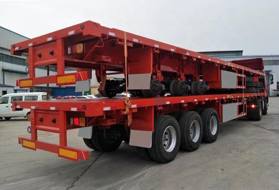 3 Axles 60Ton Heavy Duty Hydraulic Lowboy Semi Trailer Truck For Sale