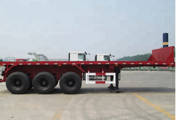 China heavy Truck 3axle 40FT Flat bed Container Semi Truck Trailer