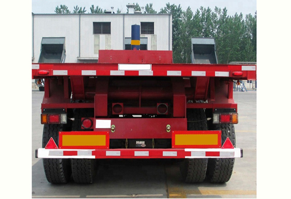 China Truck 3 Axle 20ft 40ft Flatbed Container Semi Trailer For Transportation