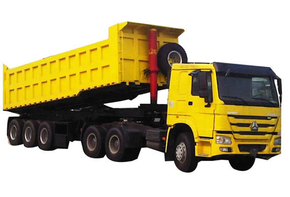 triple axle 50 tons dump tipper semi trailers with HYVA hydraulic cylinder