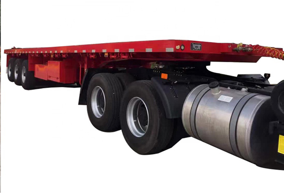 Sinotruk tractor head 4 axles flatbed trailer low bed trailer container