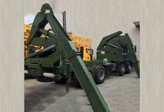 37tons Crane 20FT 40FT Container Side Loader Lifter Semi Trailer Truck